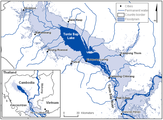 Le Tonlé Sap, le lac qui inverse son cours